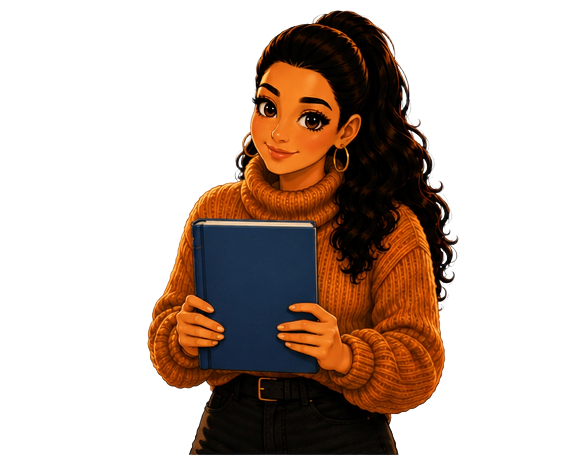 Karla holding an open picture book
