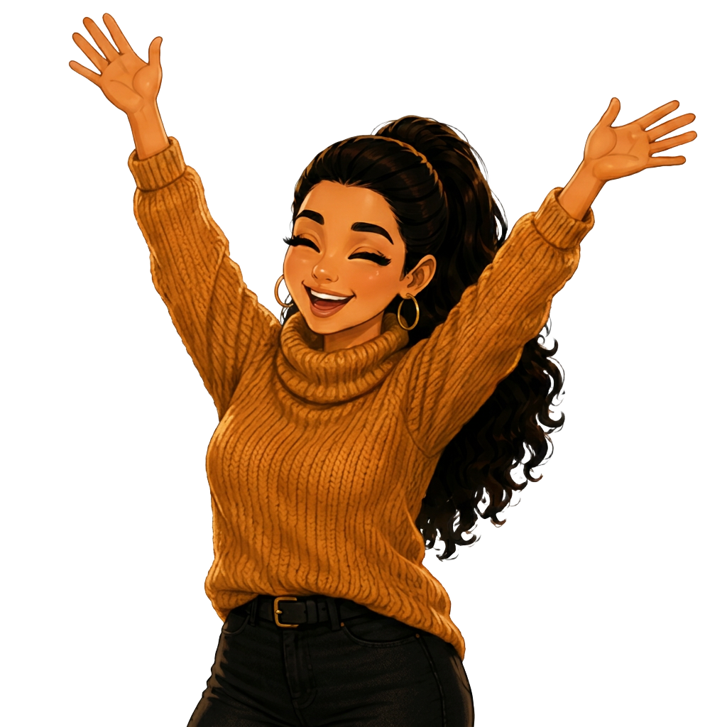 Karla celebrating with confetti — welcome to the activity hub